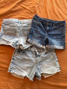 Girls Denim Shorts bundle- Light Blue & Dark Blue 8/9